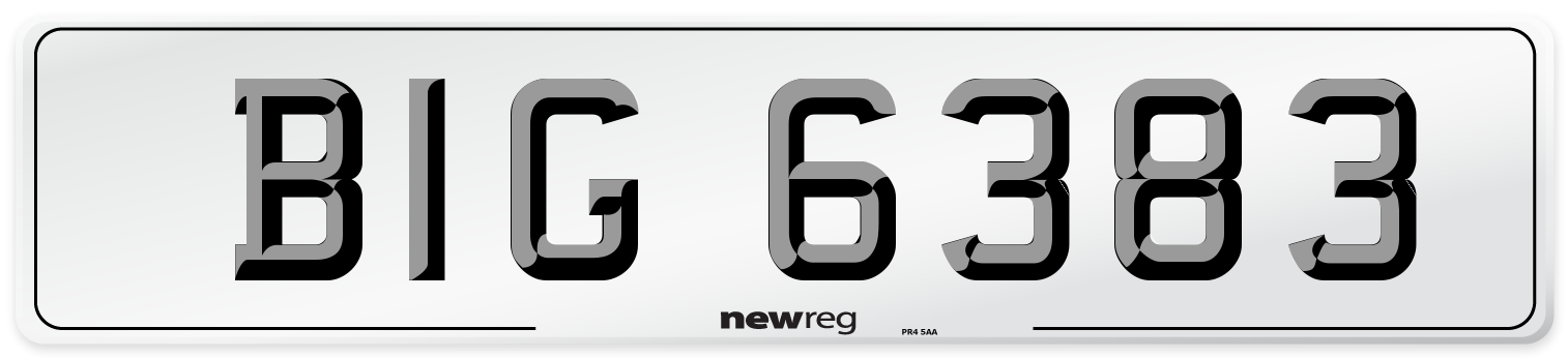 BIG 6383 Number Plate from New Reg